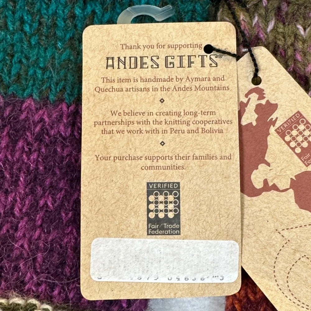 Andes Gifts Handmade Fair Trade Knit Fingerless Gloves Mismatched Multicolor